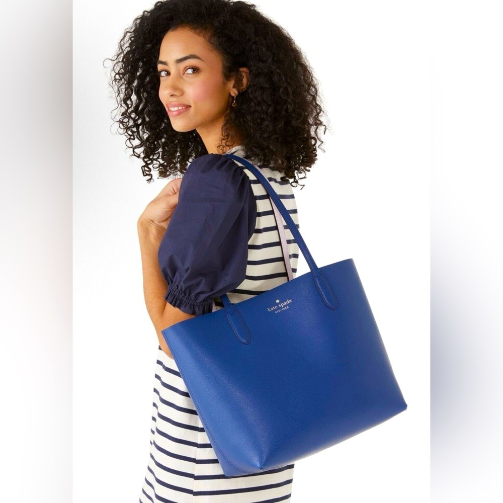 Kate Spade Pink Tote Bag with Blue Pouch - Picture 3 of 6